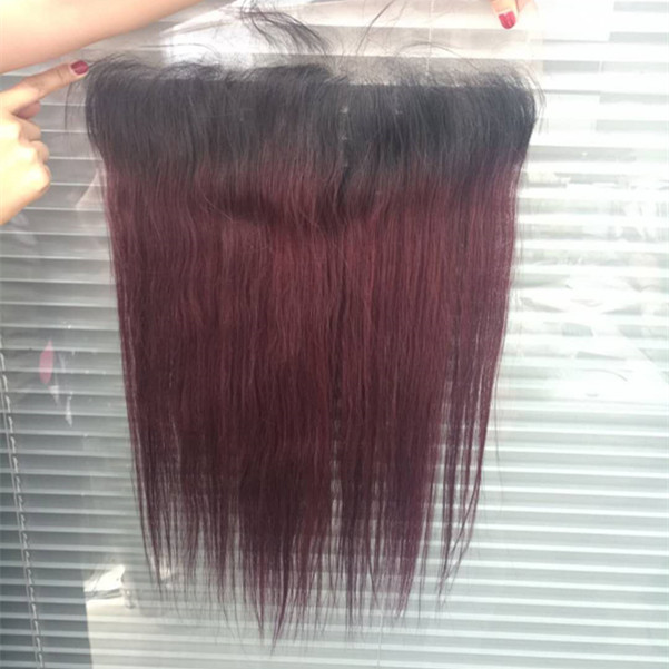 Ombre 1b/99j Brazilian Straight Hair Weaving Bundles 1B 2T 3T Purple Virgin Purple Human Hair bundles with frontal HN249